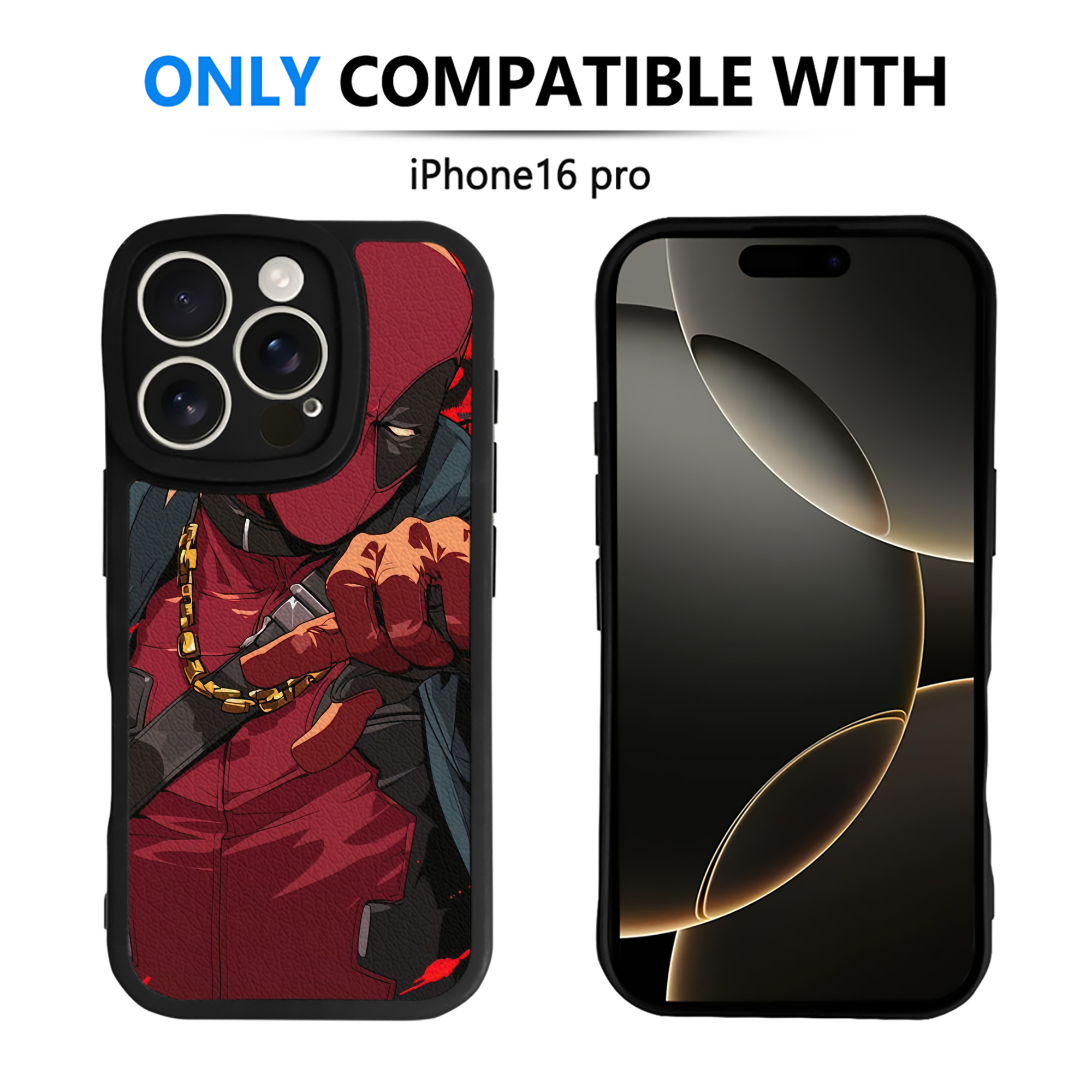 （画像用） Deadpool デッドプール 【iPhone 16シリーズ対応】シリコンスマホケース（レザー調） 材質：シリコン